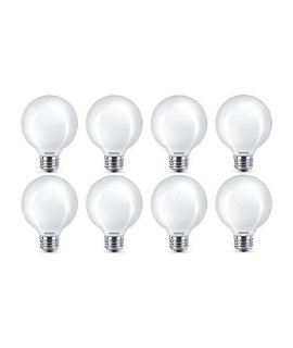 Philips LED Frosted g25 Light Bulb, Dimmable, 500 Lumen, Daylight (5000K), 55W=60W, E26 Base, Title 20 certified, Pack of 8