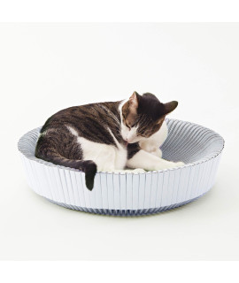 KATRIS Nest Cat Scratcher Lounge Bed (Pearl White Assembled Bundle)