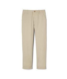 French Toast Boys Adjustable Waist Stretch Straight Fit chino Pant (Standard Husky), School Uniform Khaki, 12