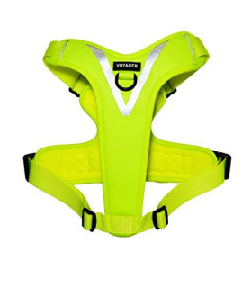 Best Pet Supplies, Inc. Maverick Dual Attachment Outdoor Dog Harness by Voyager | NO-Pull Pet Walking Vest Harness - Lime Green, Medium