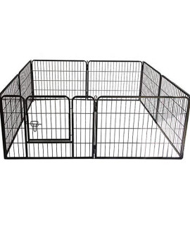 QRDA Dog Playpen Metal,Dog Fence Heavy Duty,Puppy Playpen with Door,Dog Fence Outdoor/Indoor,Dog Playpen for Medium/Small Dogs,Dog Exercise Pen,Dog Fence for Yard,Camping,RV
