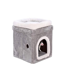 Xnjhms Cat Scratching Post Four Seasons Universal Double-Folded Cat House Enclosed Dual-Purpose Cattery Cat Climbing Frame Villa Weighing About 3Kg