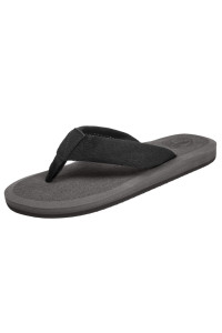 Needbo Mens Flip Flops Comfortable Thong Sandals Lightweight Beach Sandal (9 M Us, Charcoal)