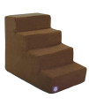 3 Step Black Velvet Suede Pet Stairs By Majestic Pet Products, 4 Step (Heavy-Duty), Chocolate Brown