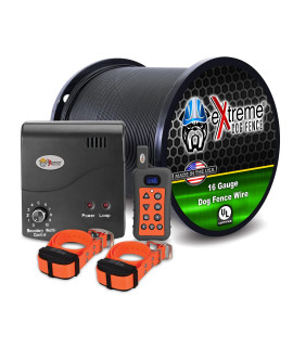 Electric Dog Fence + Remote Trainer - 2 Dog / 1000' of 16 Gauge Underground Dog Fence Wire (Up to 1 Acre) - Dual Solution to Contain and Train Your Dog(s) with a Single Collar