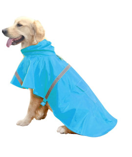 Hapee Dog Raincoats For Large Dogs With Reflective Strip Hoodie,Rain Poncho Jacket For Dogs
