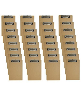 Mini Clipboards 32 Pack Memo Size 6 X 9 Inches Bulk Small Clip Boards For Classroom School Supplies, Eco-Friendly Wood Hardboard A5 Low Profile With Hang Tab For Home, Office, Traveling, Party Events,