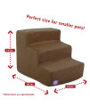 3 Step Black Velvet Suede Pet Stairs By Majestic Pet Products, 3 Step (Heavy-Duty), Chocolate Brown