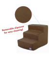3 Step Black Velvet Suede Pet Stairs By Majestic Pet Products, 3 Step (Heavy-Duty), Chocolate Brown