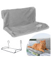 Downtown Pet Supply Cat Hammock Bed - Cat Shelf - Warm and Cozy Plush Nap Mat with Wire Bed Frame - Strong & Secure - Grey - 18.5 in x 12 in