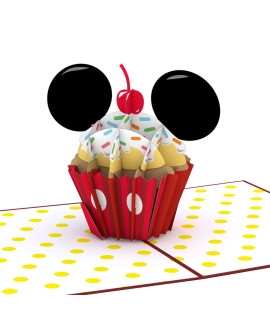 Lovepop Disney Mickey Mouse Birthday cupcake Pop Up card - greeting card, 3D cards, Birthday cards, Popup greeting cards, celebration card, Disney cards