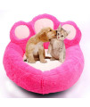 Cqlxz Pug Dog Bed, Dog Shaped Paw Fluffy Plush Cushion Basket Sofa Bed Cute For Small Dog Puppy Cat,Pink,M