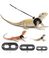 Bwogue Bearded Dragon Harness And Leash Adjustable Leather Lizard Reptiles Harness Leash For Amphibians And Other Small Pet Animals (S,M,L,3 Pack)