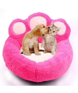 Cqlxz Pug Dog Bed, Dog Shaped Paw Fluffy Plush Cushion Basket Sofa Bed Cute For Small Dog Puppy Cat,Pink,Xl