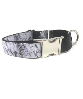 Big Pup Pet Fashion Martingale Dog Collar, with Buckle, for Girls, Boys, Marble, Black, White, Silver, Small, Medium, Large, Extra Large (XL 1" W X 23-31")