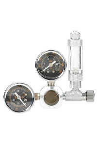 Hffheer Fish Tank CO2 Pressure Gauge Aquarium CO2 Regulator Dual Adjustable Pressure Aquatic Plant CO2 System with Bubble Counter and Check Valve(W21.8)