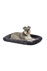 New World Pet Products New World Gray Dog Bed | Bolster Dog Bed Fits Metal Dog Crates | Machine Wash & Dry, 30-Inch, Model:B40230-GY