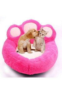 Cqlxz Pug Dog Bed, Dog Shaped Paw Fluffy Plush Cushion Basket Sofa Bed Cute For Small Dog Puppy Cat,Pink,L