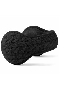 Ear Warmers For Men Women Foldable Fleece Unisex Winter Warm Earmuffs For cold Winters,Biking,Adjustable,Protects Ears (Black Pattern)