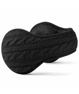 Ear Warmers For Men Women Foldable Fleece Unisex Winter Warm Earmuffs For cold Winters,Biking,Adjustable,Protects Ears (Black Pattern)