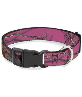 Buckle Down Cat Collar Breakaway Mossy Oak Country Roots Camo Fuchsia 8 to 12 Inches 0.5 Inch Wide