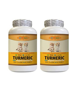 Dog Skin and Coat - Turmeric with Coconut and Hemp Oil for Dogs and Cats - Natural Treats - Anxiety Relief - Joint Health - Dog Hemp Chews - 240 Treats (2 Bottles)