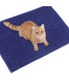 Vivaglory 31A 20 Litter Box Mat, Microfiber Cat Litter Catcher With Waterproof Back, Super Soft For Cats Paws, Machine Washable, Navy Blue