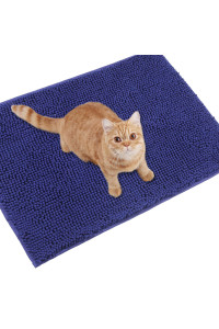 Vivaglory 31A 20 Litter Box Mat, Microfiber Cat Litter Catcher With Waterproof Back, Super Soft For Cats Paws, Machine Washable, Navy Blue