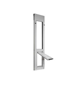 Endura Flap Cat Door for Horizontal Sliding Windows (for Windows 34" - 37" Tall, Brushed Aluminum)
