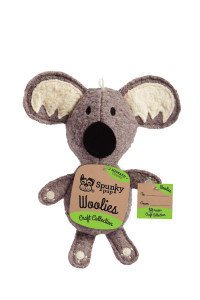 Spunky Pup Woolies Dog Toy | Squeaky Plush Toy | Made with Double Stitched Wool | Koala