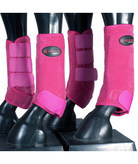 HILASON Large Horse Front Rear Leg Protection Sports Boot 4 Pack Pink
