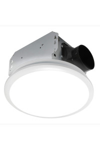 Homewerks 7141-50 Bathroom Fan Integrated LED Light ceiling Mount Exhaust Ventilation 07 Sones 50 cFM, White