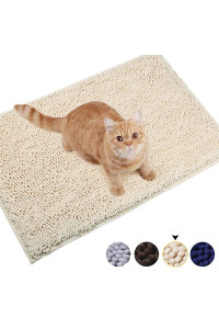 Vivaglory 35A 25 Litter Mat For Litter Trapping, Waterproof Microfiber Cat Litter Catcher Rug, Super Soft For Cats Paws, Easy To Clean, Beige