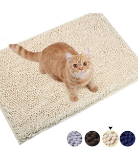 Vivaglory 35A 25 Litter Mat For Litter Trapping, Waterproof Microfiber Cat Litter Catcher Rug, Super Soft For Cats Paws, Easy To Clean, Beige