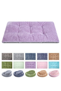 WONDER MIRACLE Fuzzy Deluxe Pet Beds, Super Plush Dog or Cat Beds Ideal for Dog Crates, Machine Wash & Dryer Friendly (23 x 35, L-Lavender)