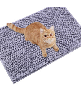 Vivaglory Kitty Litter Mat, 31A 20 Microfiber Cat Mat For Litter Box Waterproof, Super Soft For Cats Paws, Machine Washable, Grey
