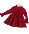 Simplee kids Little girls Long Sleeve girl Dresses and Rompers Ribbed Knit Sweater Dress Red for 4T