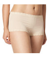 Maidenform Womens One Fab, Low-Rise Fit Microfiber Boyshort Panties With Lace, Paris Nude, 7
