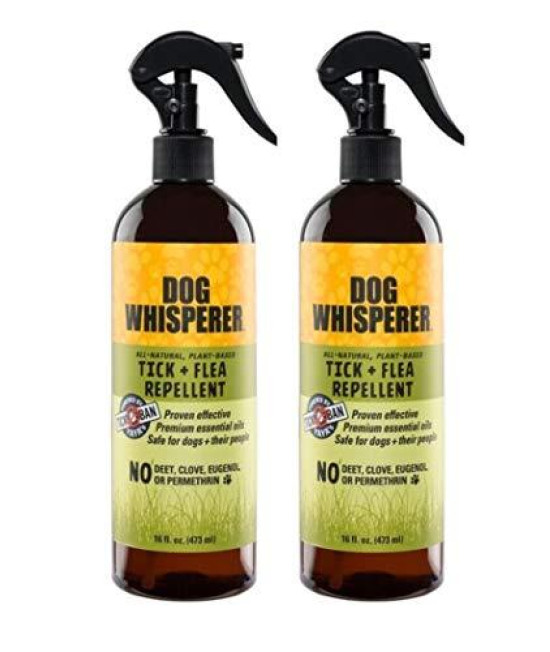 YAYA ORGANICS Dog Whisperer Tick + Flea Repellent, All-Natural, Extra Strength, Effective on Dogs and Their People 16 oz (2-Pack)