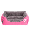 Dog Bed, Pet Sofa Lounger Bed, Reversible Rectangle Cat Crate Cage Kennel House Bed with Dog Paw Printing for Small, Medium, Large Dogs & Pets - Couch Extra Large Dog Beds with Pillow (XL, Hot Pink)