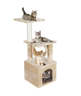 JungleA 36 Inches Cat Tree Activity Tower Cat House Furniture with Scratching Posts for Kittens
