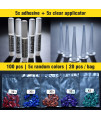 zetpo Cat Nail Caps | Cat Claw Covers | with Adhesives and Applicators (XS, 5X Glitter Random Colors | 100 pcs)