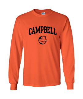 Al03 - Campbell University Fighting Camels Arch Logo Long Sleeve - Large - Orange