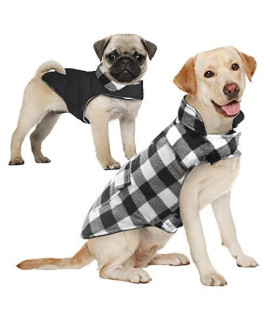 Aofitee Reversible Dog Cold Weather Coat Waterproof British Style Plaid Winter Pet Jacket Warm Cotton Lined Vest Windproof Collar Outdoor Apparel For Small Medium And Large Dogs