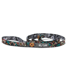 Wolfgang Man Beast Premium Leash for Small Medium Large Dogs, Made in USA, LosMuertos Print, Small (58 Inch x 4 Feet)
