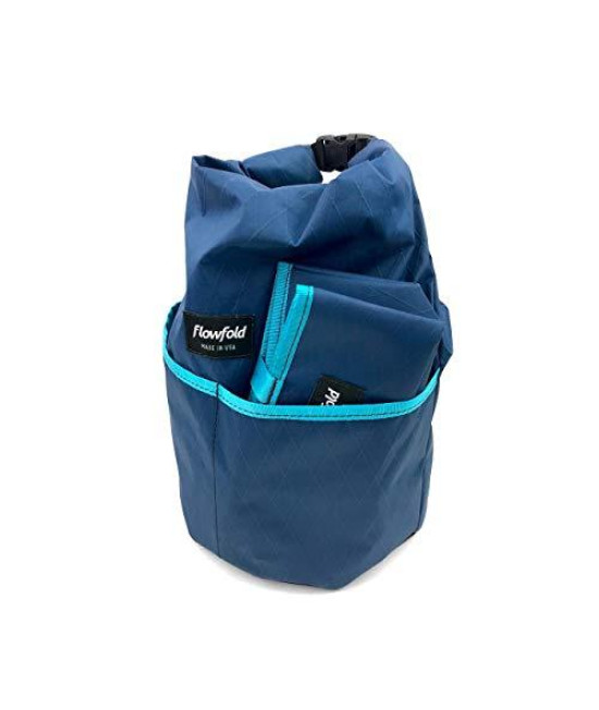Flowfold Trailmate Food Bag & Travel Bowl - Ultralight & Durable Travel Set - Roll Top Feed Bag - Collapsible Bowl