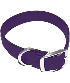 Regal Dog Products Large Purple Waterproof Dog collar with Heavy Duty Double Buckle D Ring Vinyl coated, custom Fit, Adjustable Pet collars comes in Other Sizes for Puppy, Small and Medium Dogs