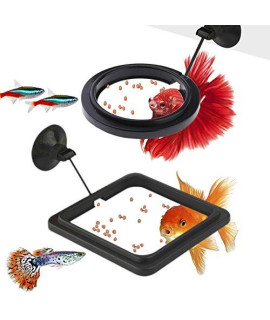 Sungrow 2 Betta Feeding Ring, Prevent Water Turbulence from Washing Food into Filter, Practical Round Floating Food, Suitable for guppy, goldfish and Other Small Fish