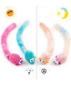CHIWAVA 4 Packs 15 Inch Long Soft Plush Cat Toys Mice with Bell Rustle Sound Small Mouse Activity Interactive Toy
