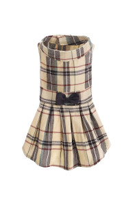 PUPTEcK classic Plaid Dog Dress cute Puppy clothes Outfit Small